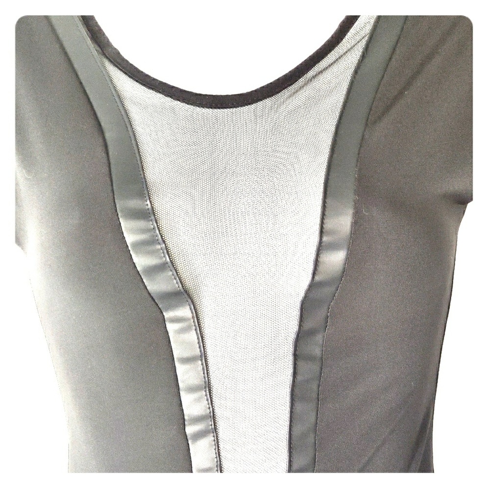 Cleo apparel black center mesh body suit